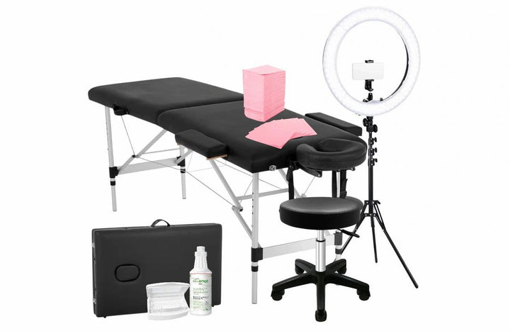 Black lash bed with accessories 